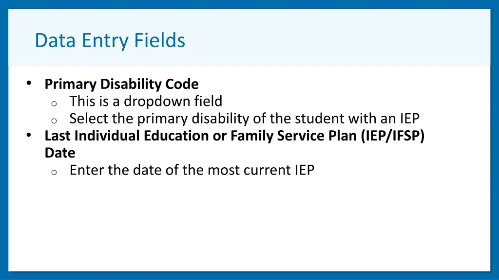 data entry fields 3