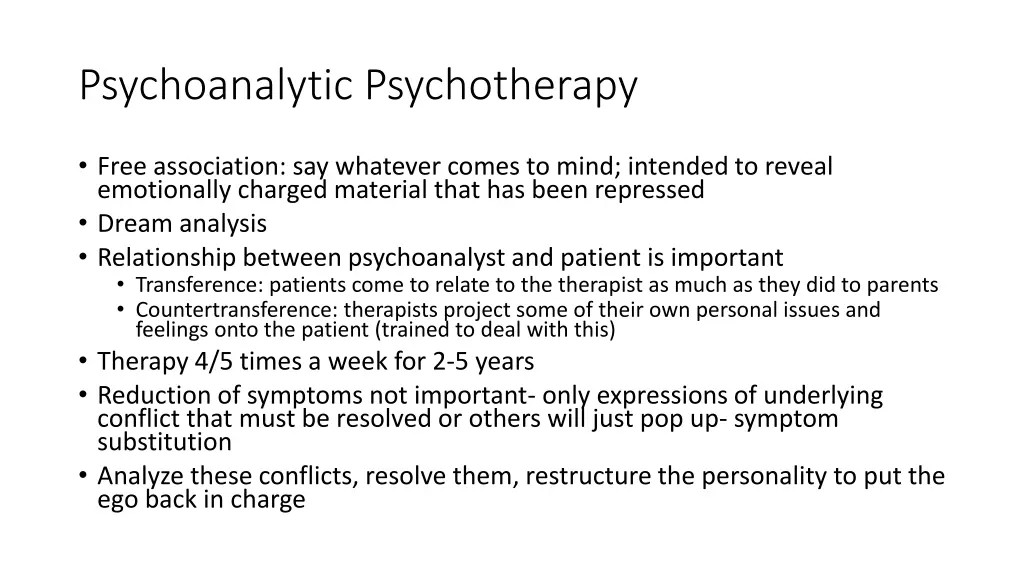 psychoanalytic psychotherapy