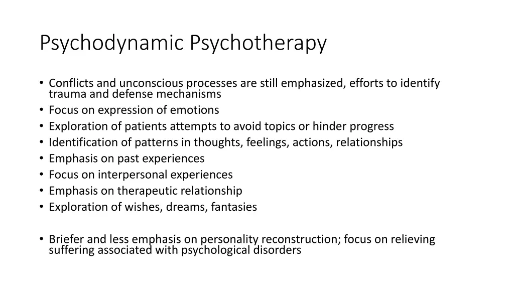 psychodynamic psychotherapy