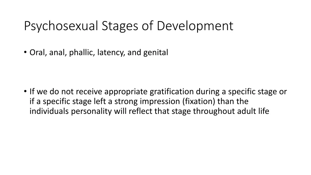 psychosexual stages of development