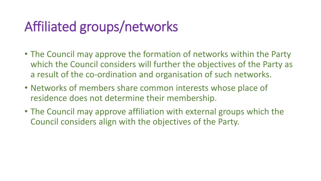 affiliated groups networks affiliated groups