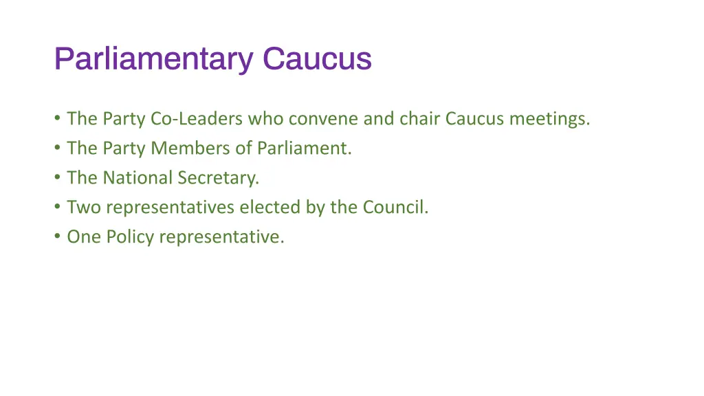 parliamentary caucus