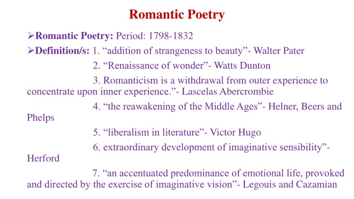 romantic poetry