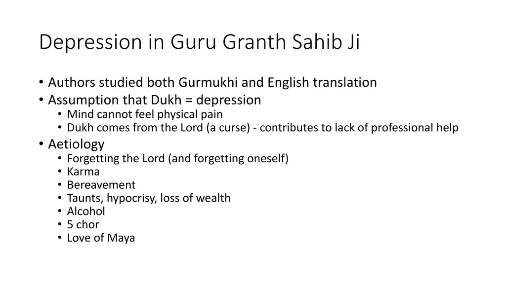 depression in guru granth sahib ji