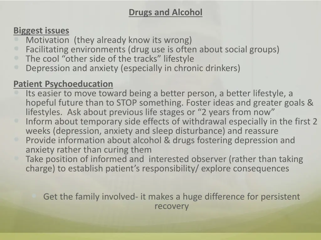 drugs and alcohol