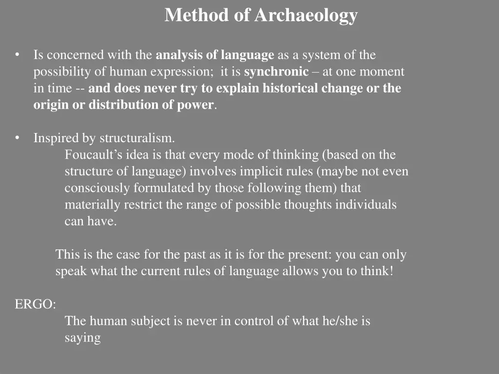 method of archaeology