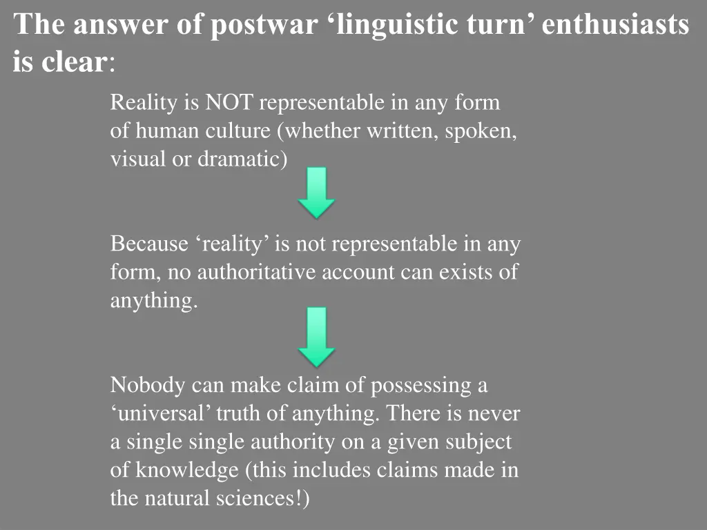 the answer of postwar linguistic turn enthusiasts