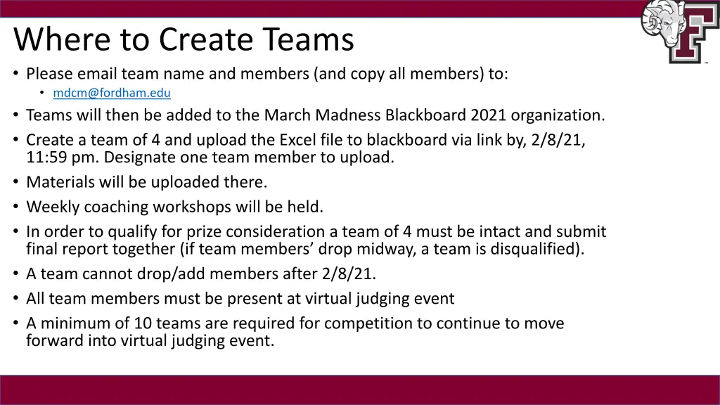 where to create teams please email team name