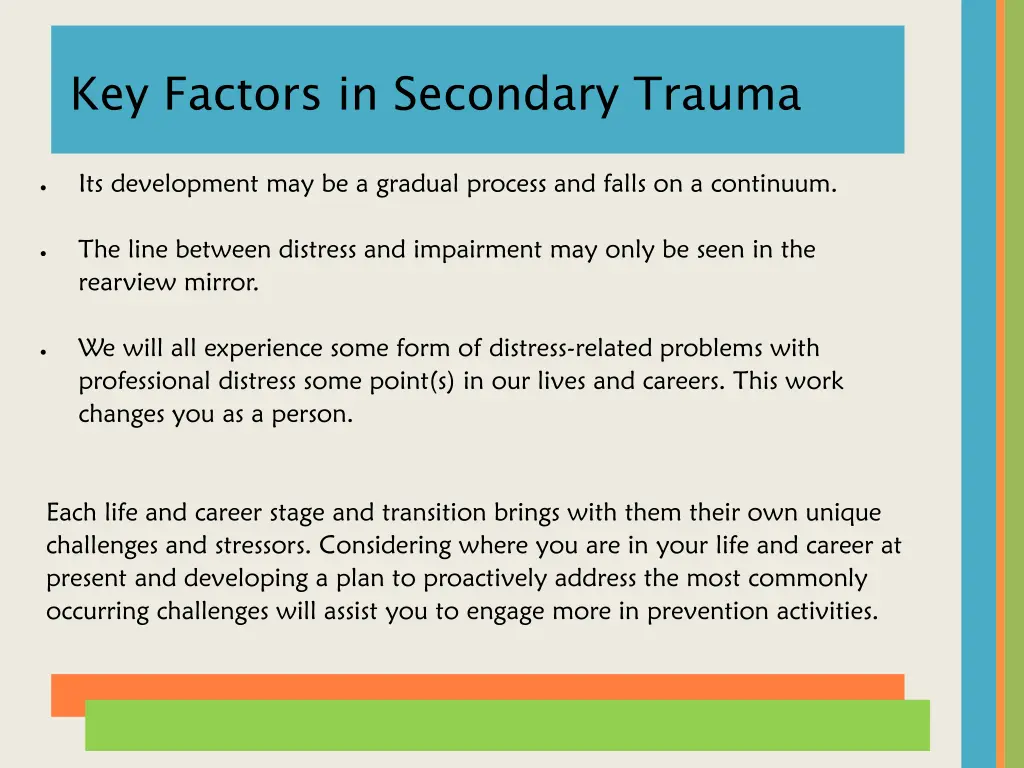 key factors in secondary trauma