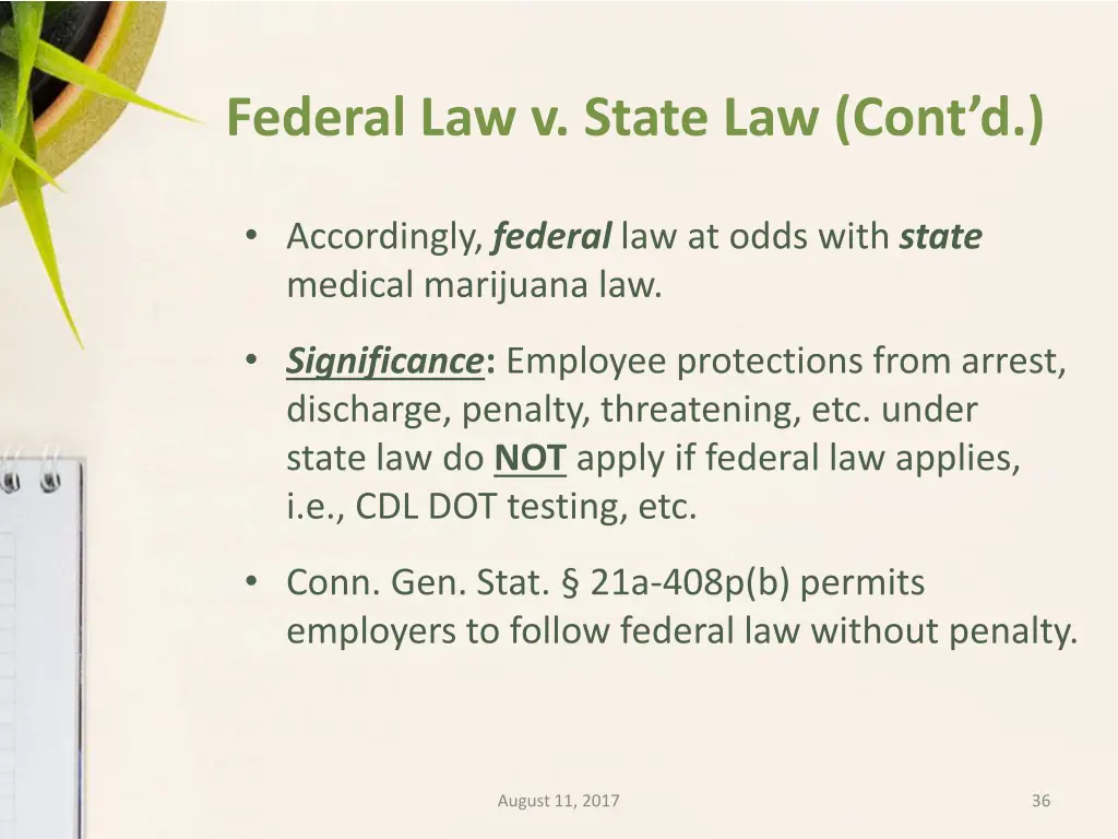 federal law v state law cont d 1