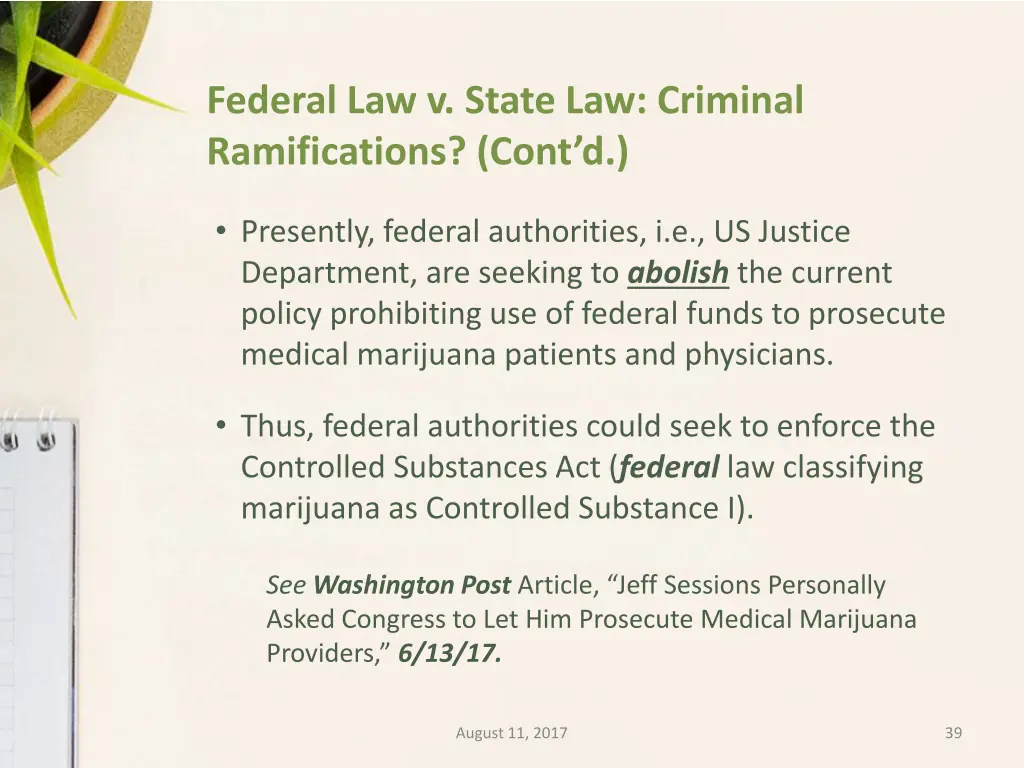 federal law v state law criminal ramifications 2