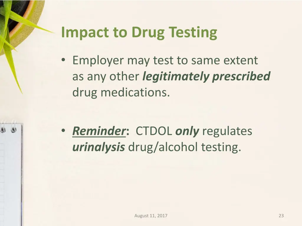 impact to drug testing