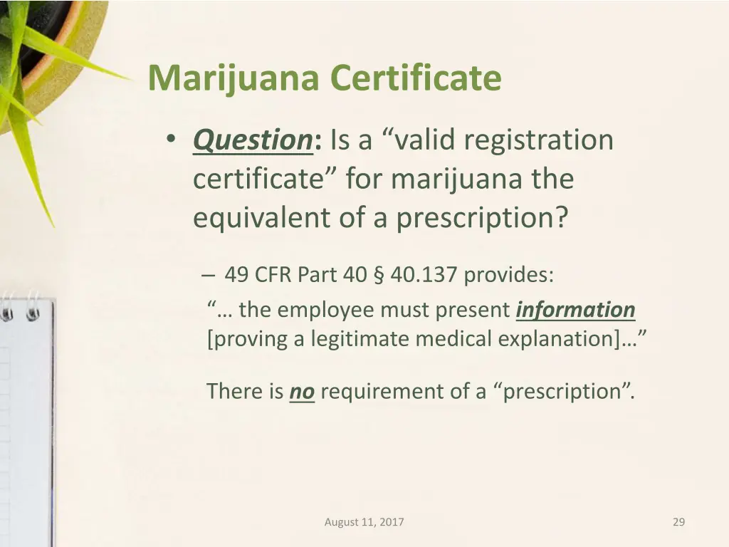 marijuana certificate