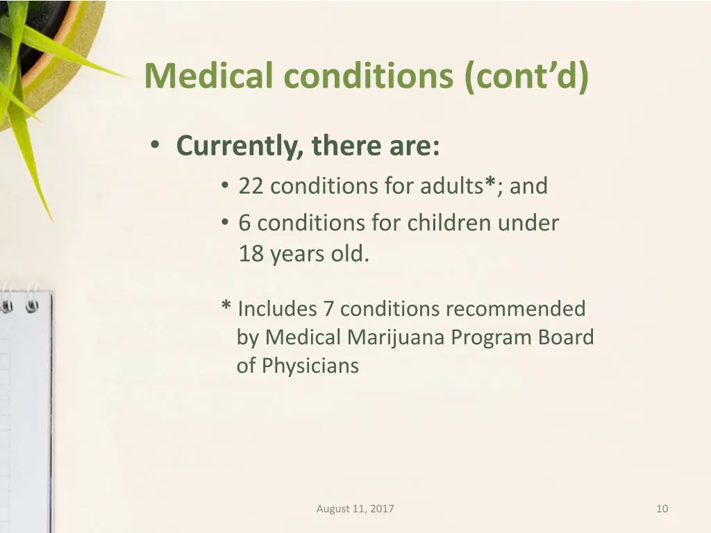 medical conditions cont d