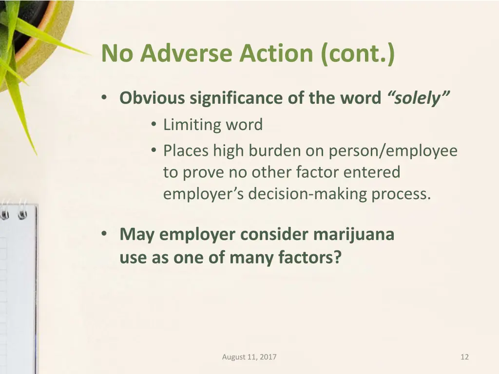 no adverse action cont