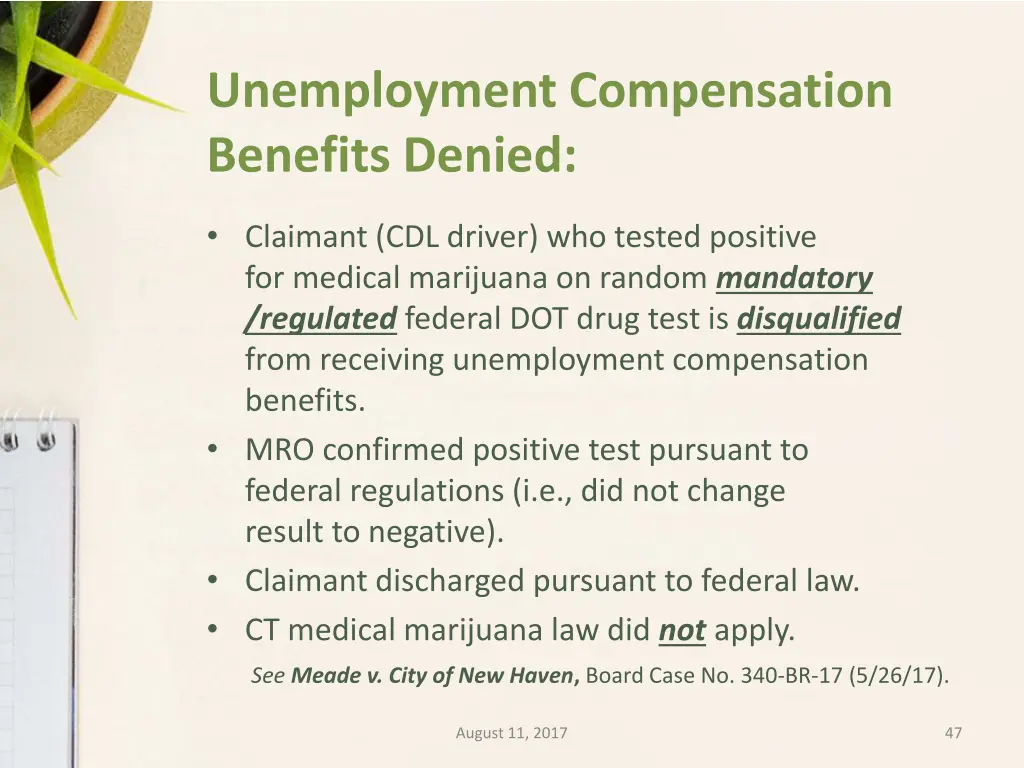 unemployment compensation benefits denied