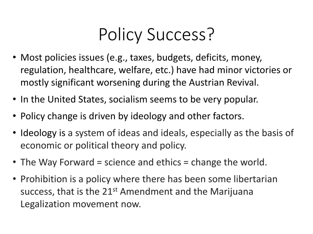 policy success