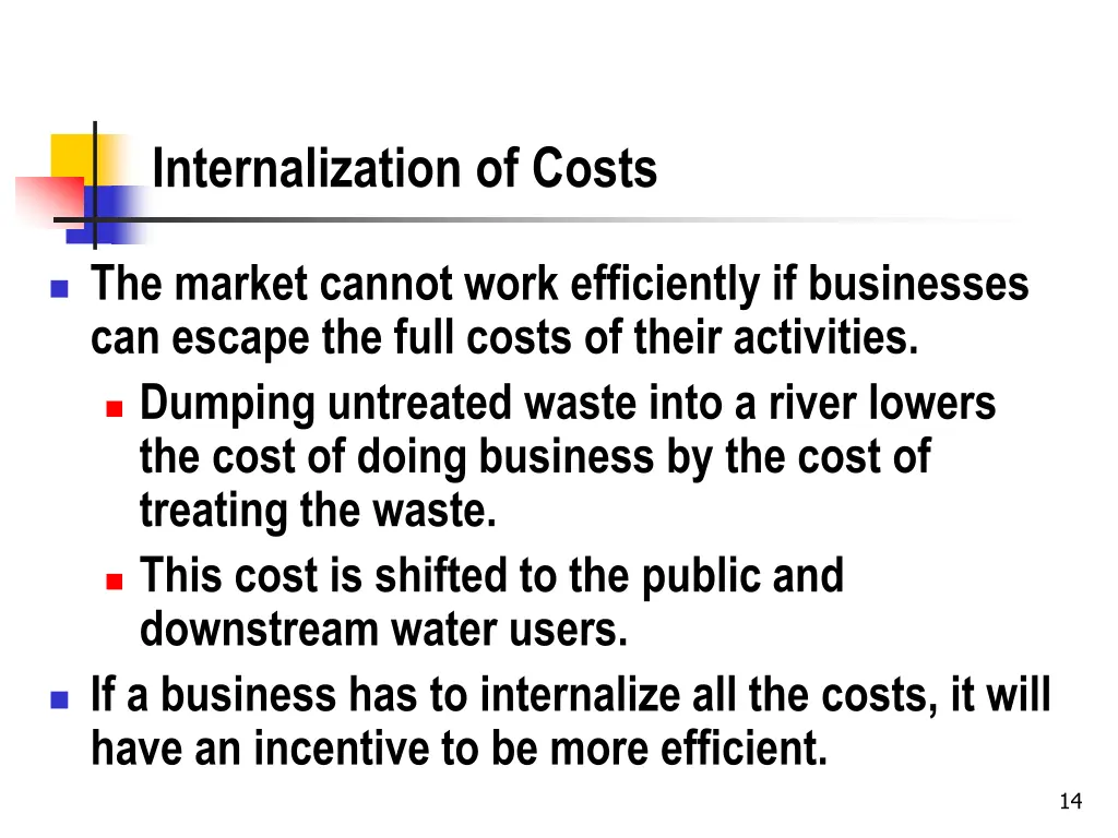 internalization of costs