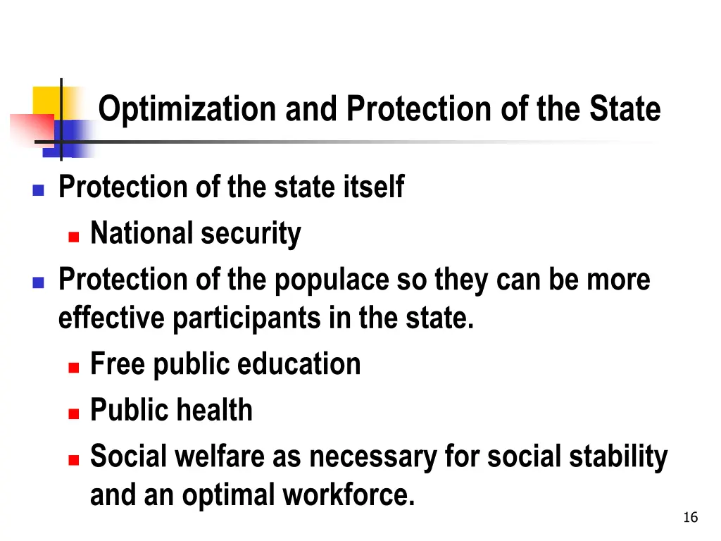 optimization and protection of the state