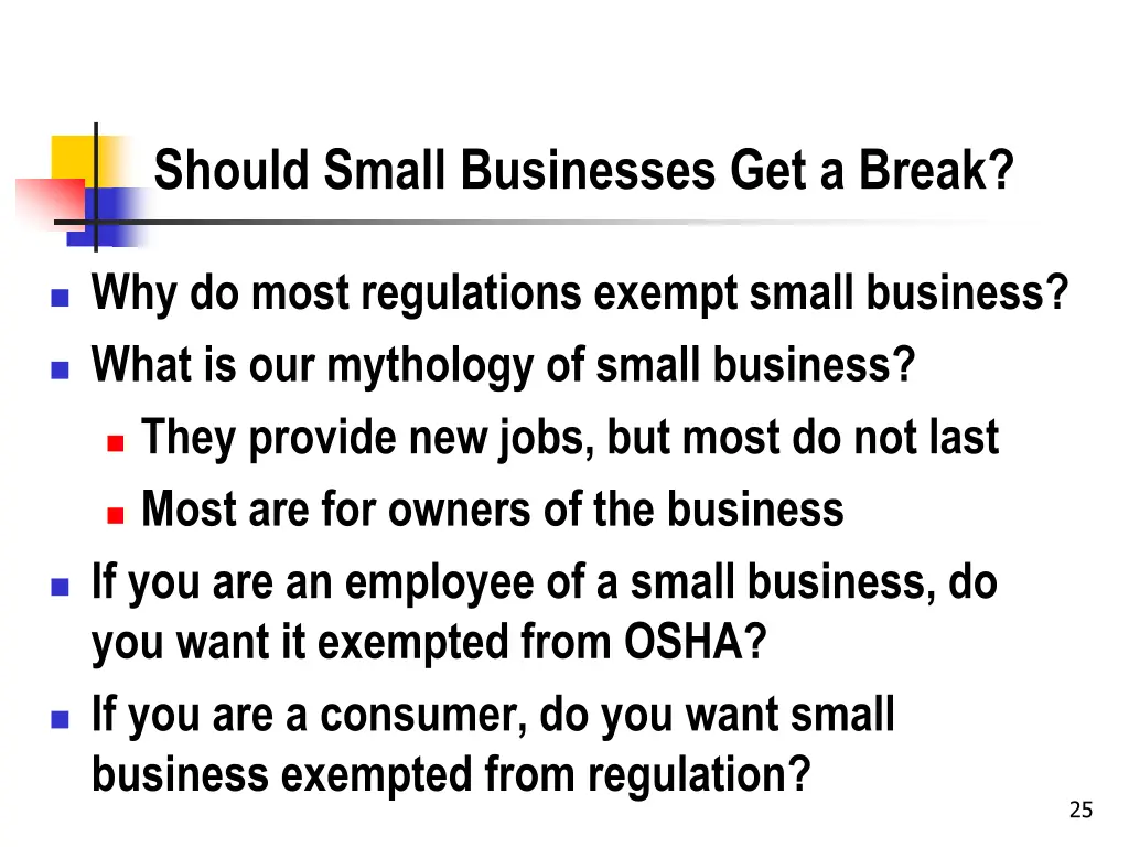 should small businesses get a break