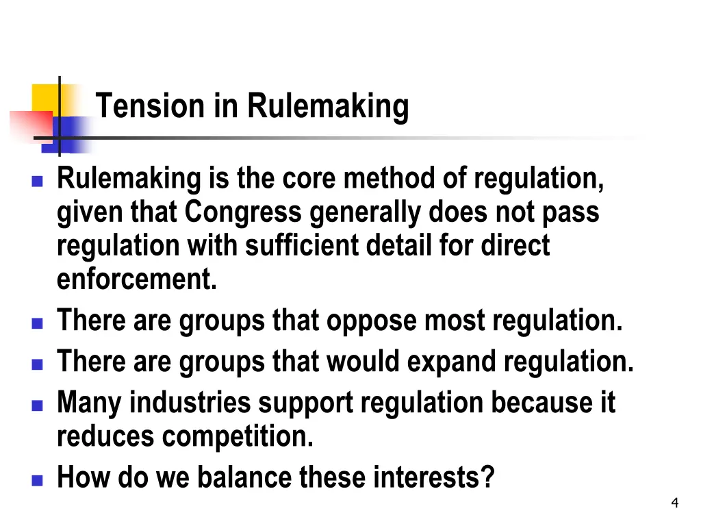 tension in rulemaking