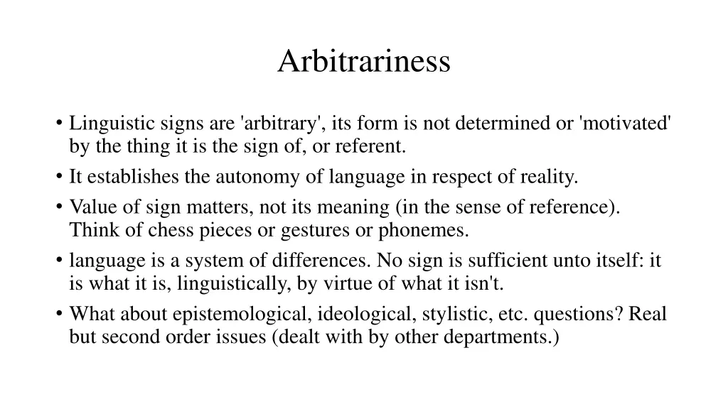 arbitrariness