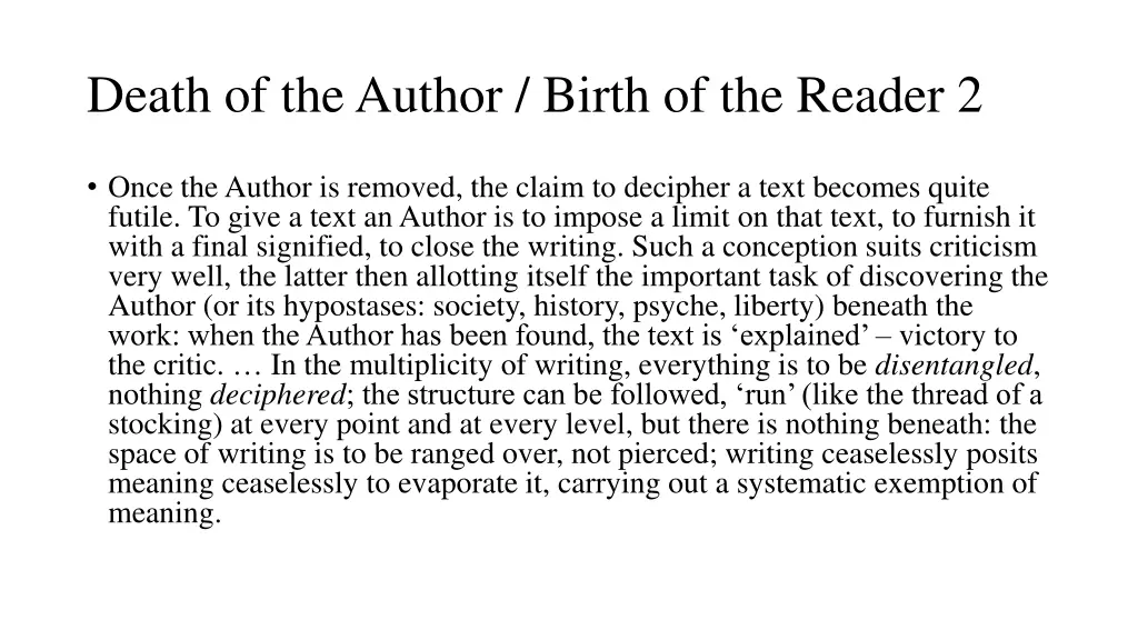 death of the author birth of the reader 2