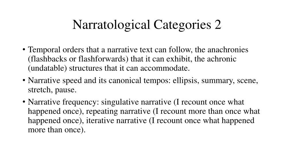 narratological categories 2