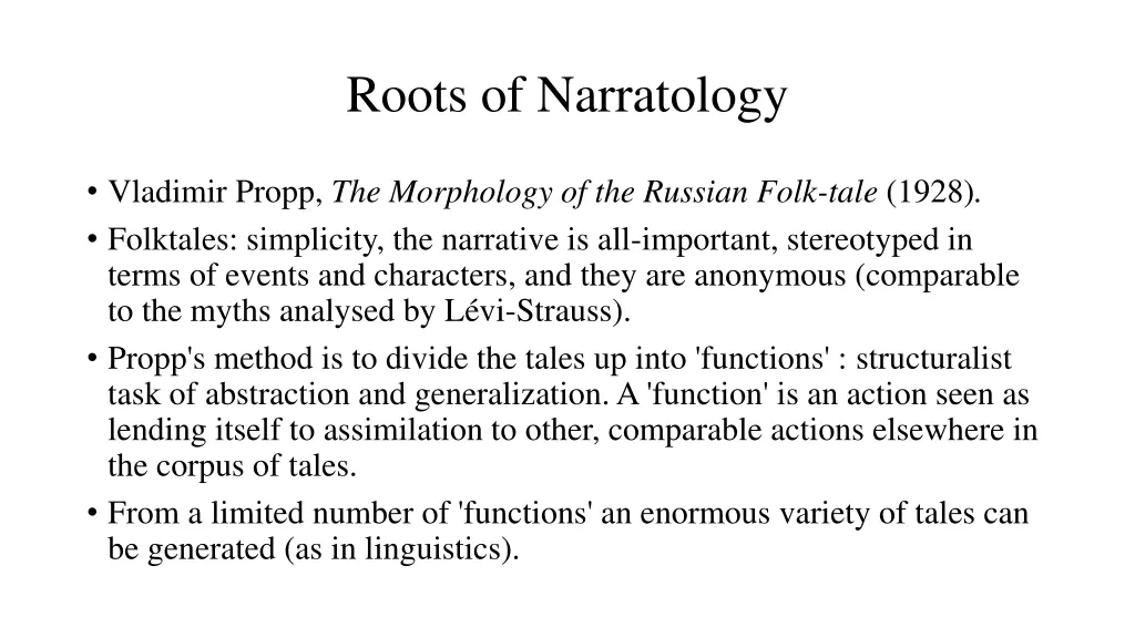 roots of narratology