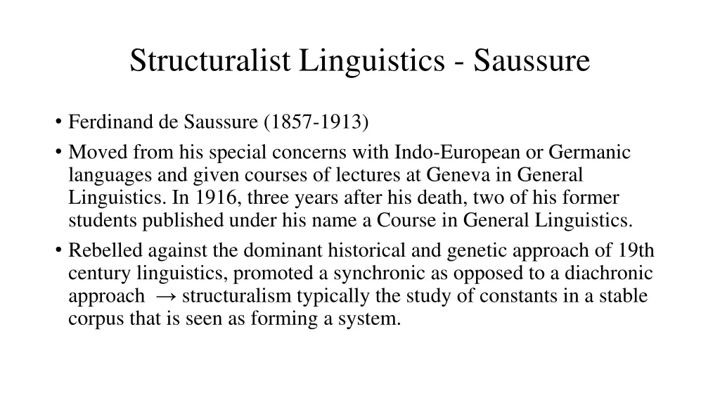 structuralist linguistics saussure