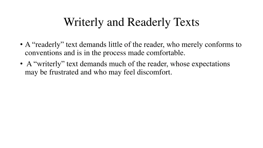 writerly and readerly texts