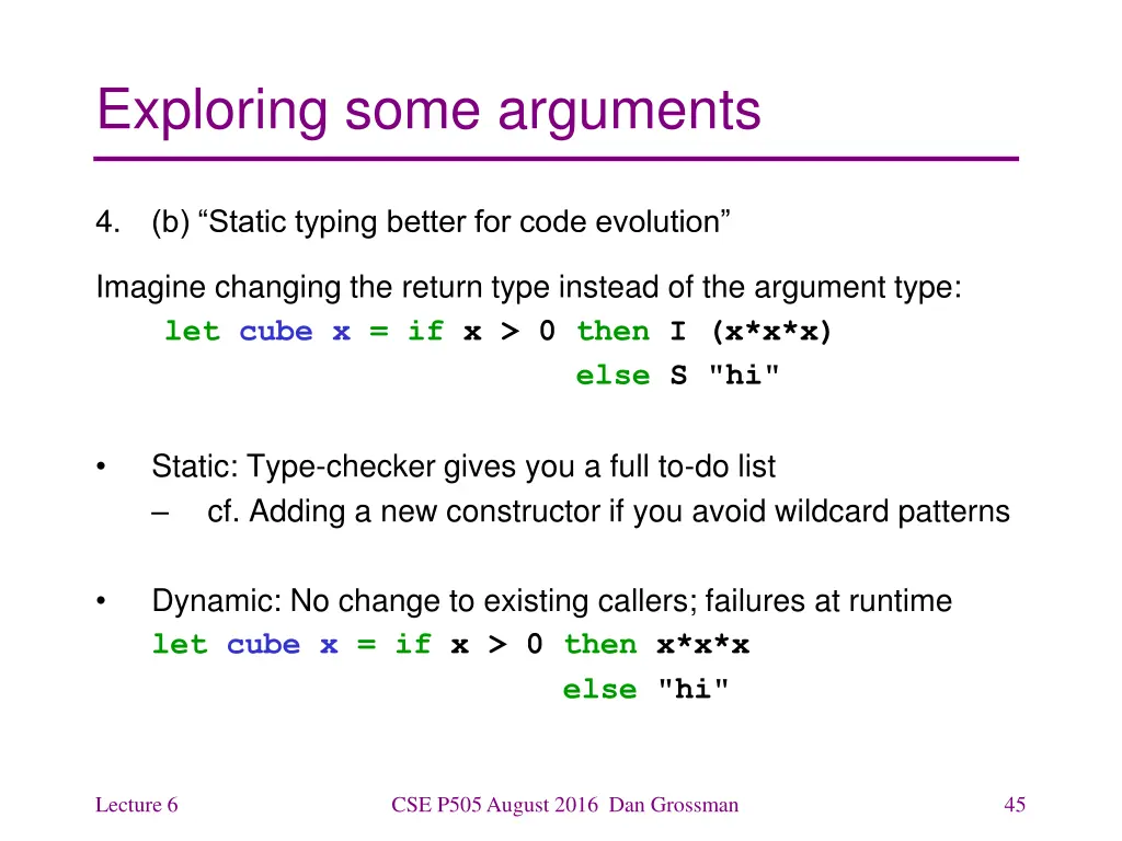 exploring some arguments 6