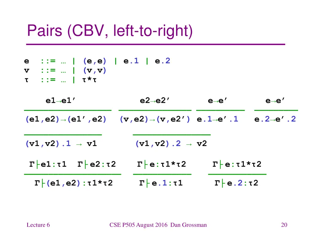 pairs cbv left to right