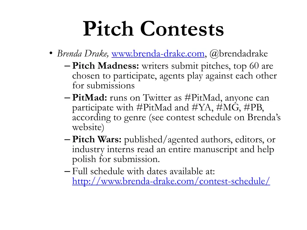 pitch contests