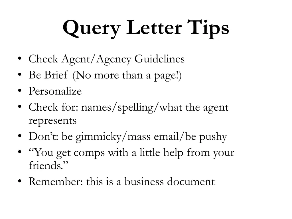 query letter tips