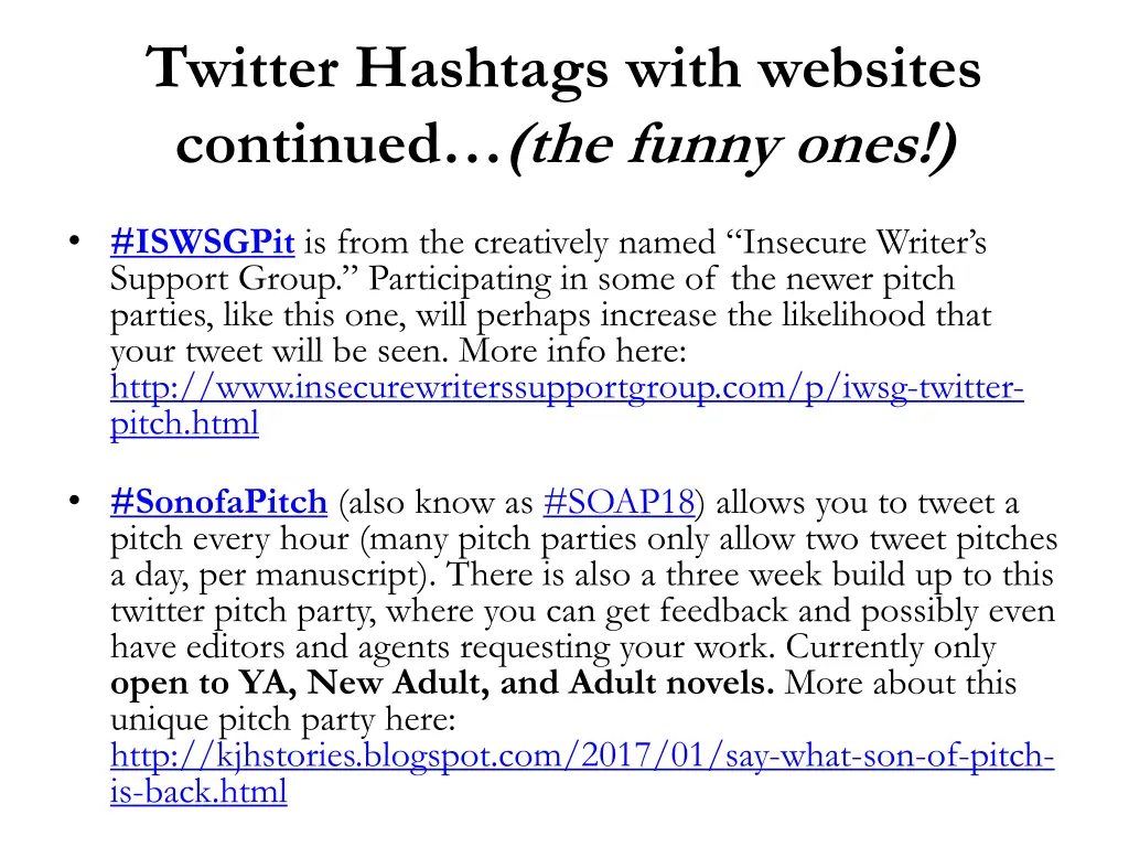 twitter hashtags with websites continued 1