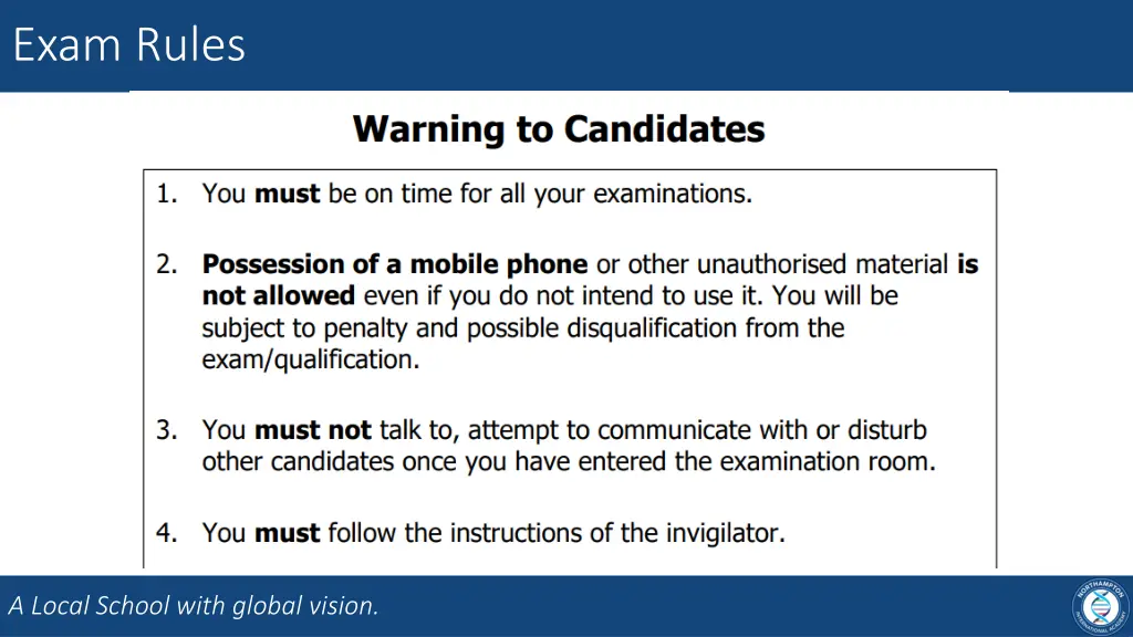 exam rules 1