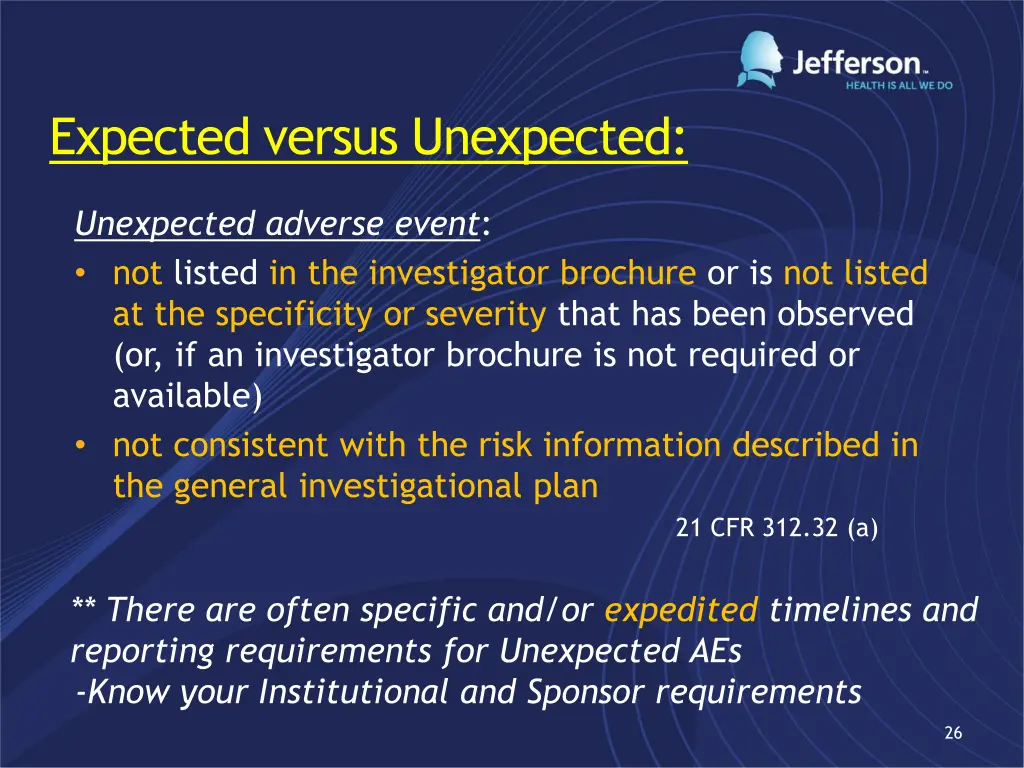 expected versus unexpected 1