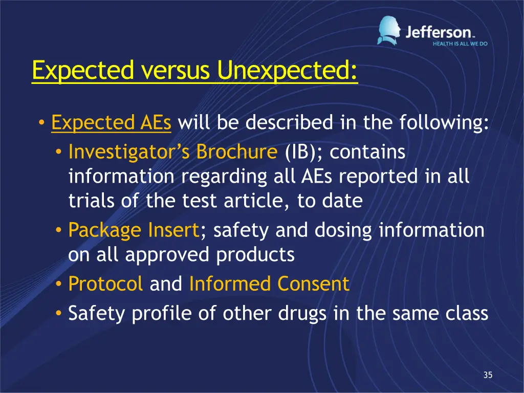 expected versus unexpected 3