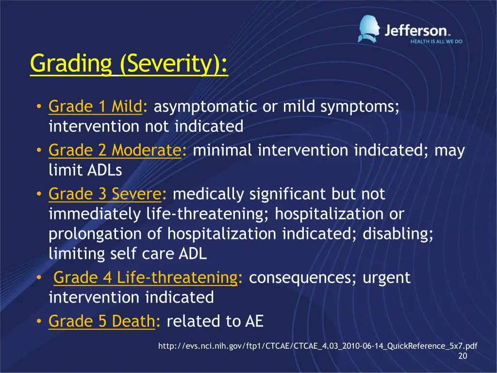 grading severity 1