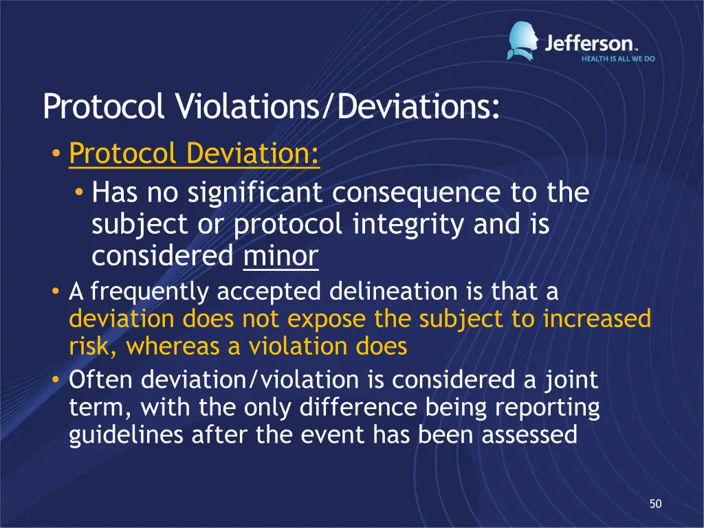 protocol violations deviations protocol deviation