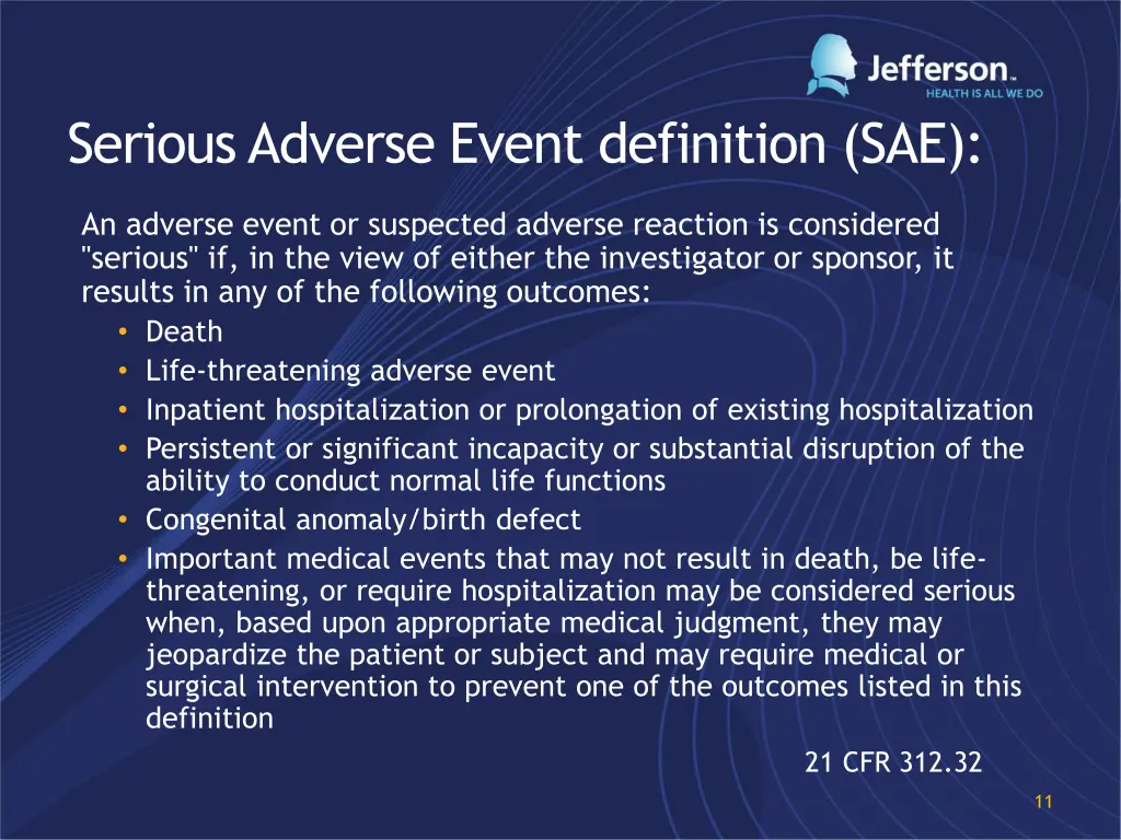 serious adverse event definition sae