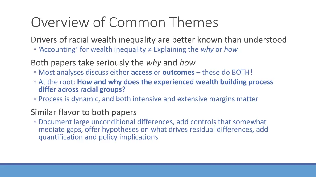 overview of common themes 2