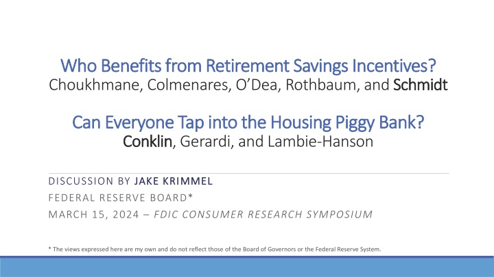 who benefits from retirement savings incentives