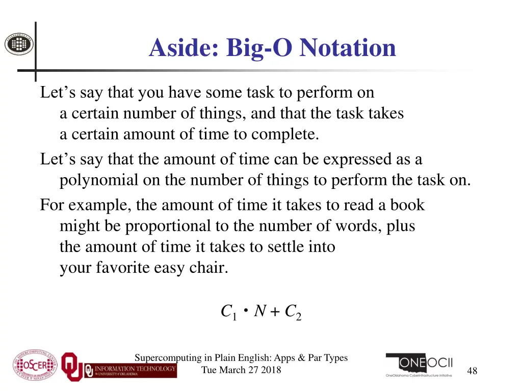 aside big o notation