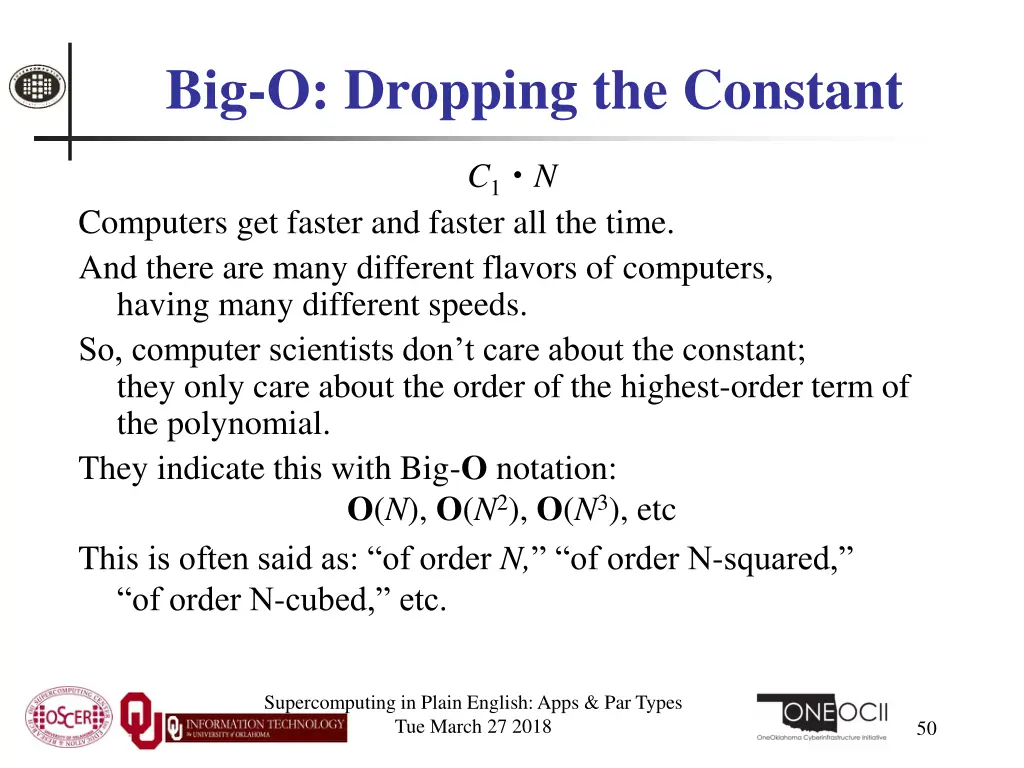 big o dropping the constant c 1 n computers