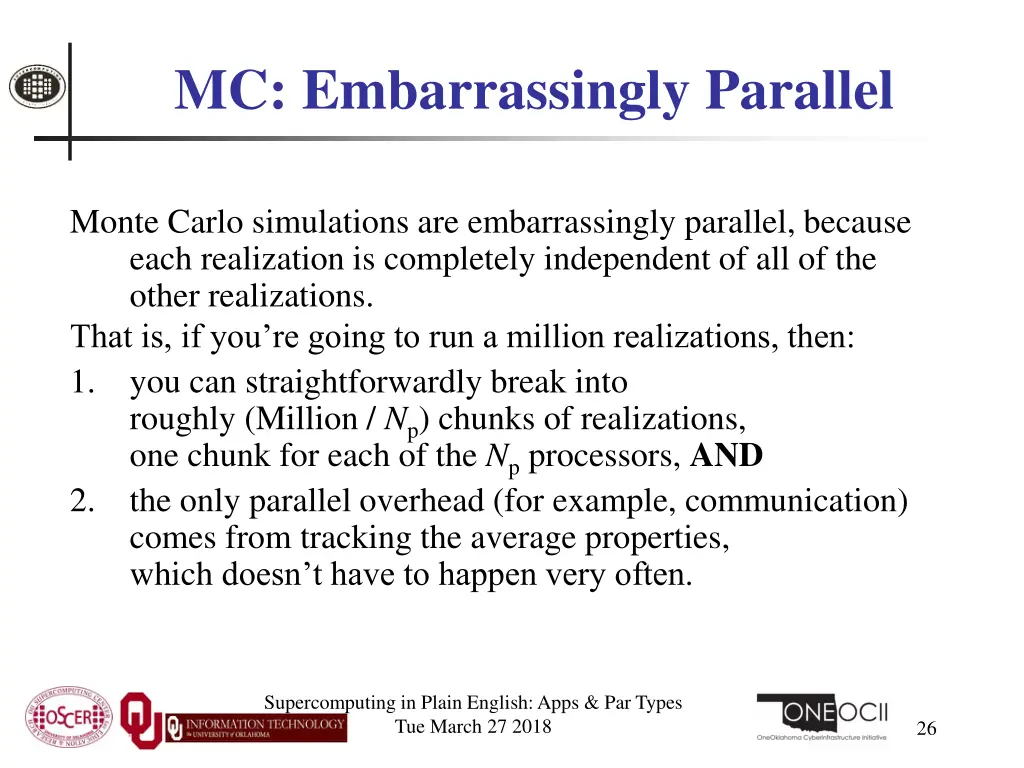 mc embarrassingly parallel