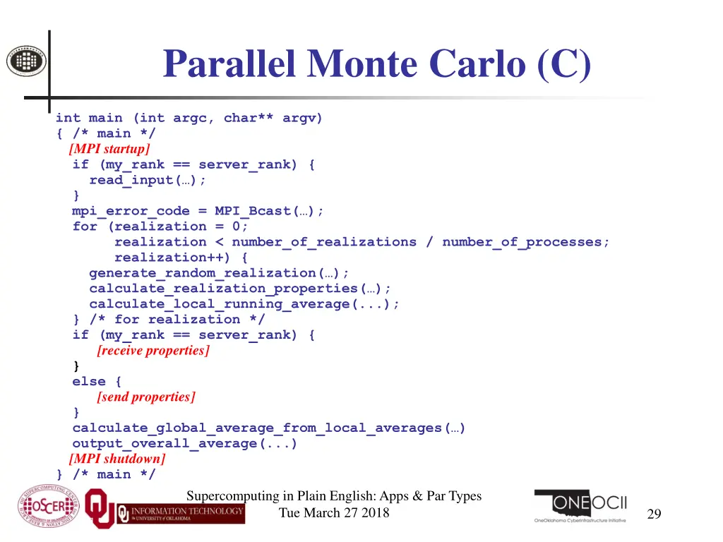 parallel monte carlo c