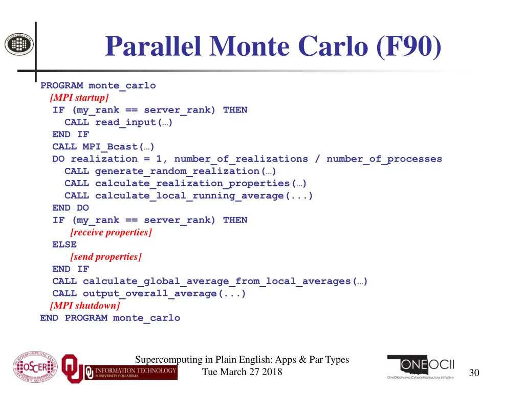 parallel monte carlo f90