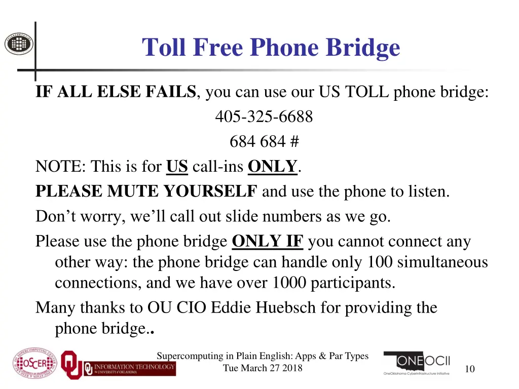 toll free phone bridge